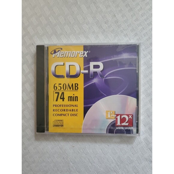 Sealed Memorex CD-R 650 MB 74 Min Recordable Compact Disc 1X 12X Write Speed - Picture 1 of 2